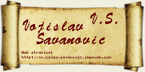 Vojislav Savanović vizit kartica